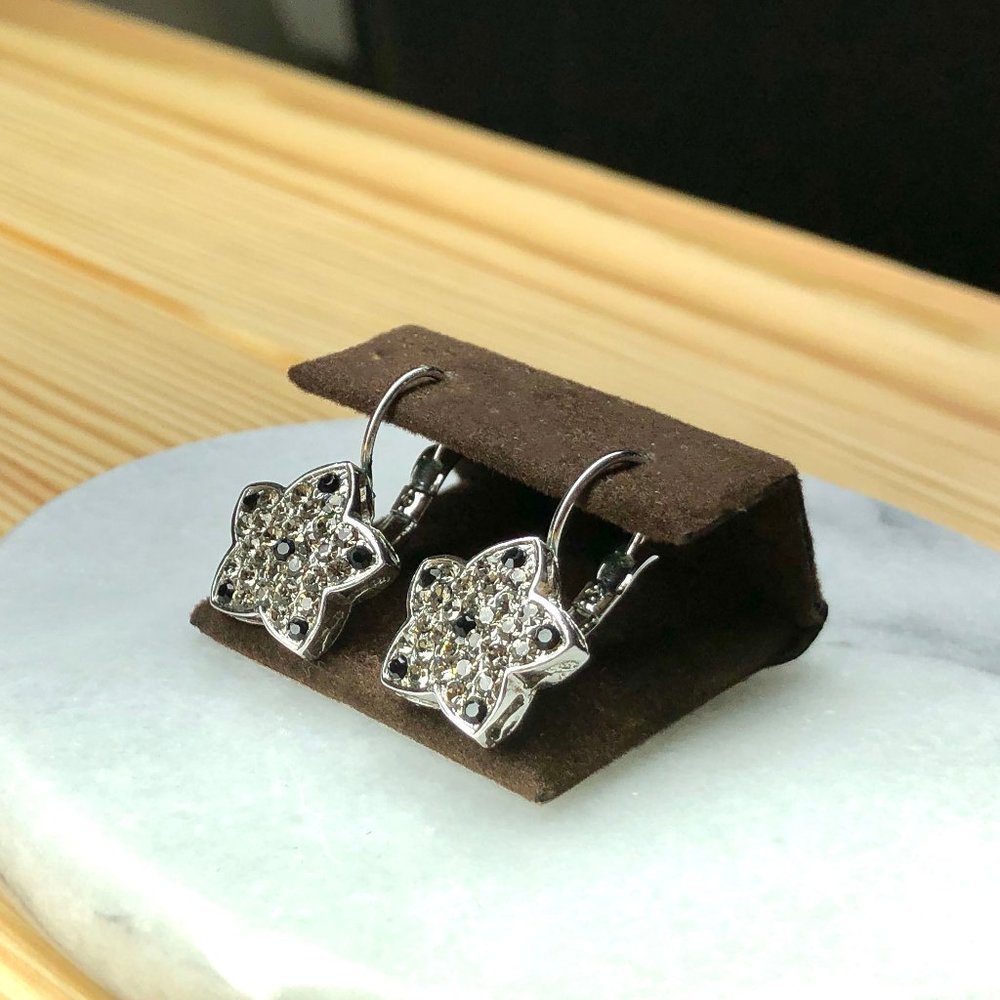 STARRY CRYSTALS LEVERBACK EARRINGS